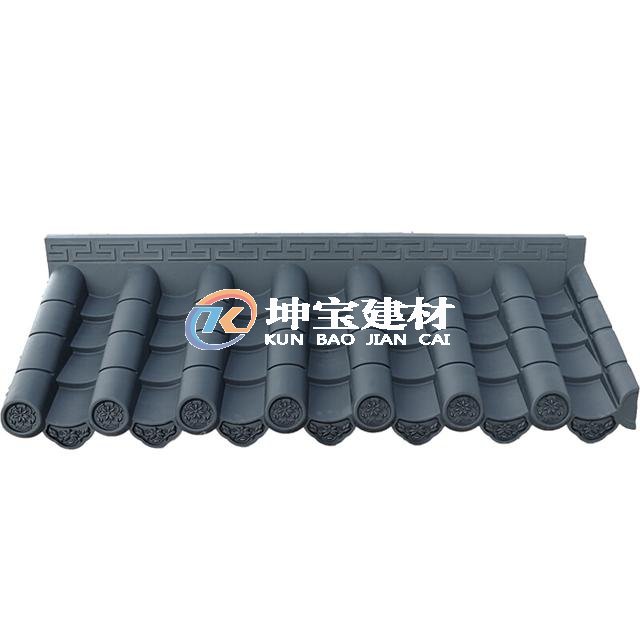 樹(shù)脂瓦仿古一體屋檐瓦塑料瓦中式pvc仿古門頭屋檐塑料圍墻裝飾瓦